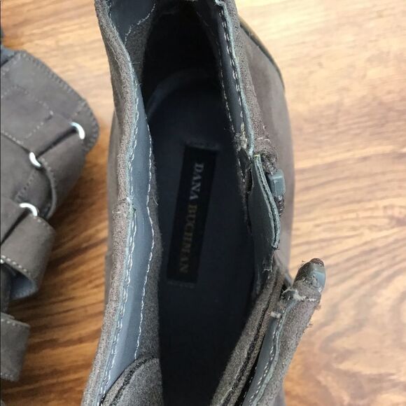 Dana Bachman Faux Suede Wedge Heel Ankle Booties Sz 10 - Picture 5 of 10